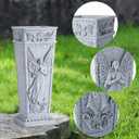 Cemetery Flowers Vase with Spike, Memorial Grave Vase Resin Flowers Holder for Headstone, Grave, Cemetery, Garden, Lawn, Yard Decorations (1pc, Grey)