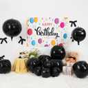 12Pcs Black Round Foil Balloons, 22" 15" 10" Metallic Black 4D Ball Balloons for Birthday Graduation Christmas New Year Eve Halloween Party Backdrop Decorations