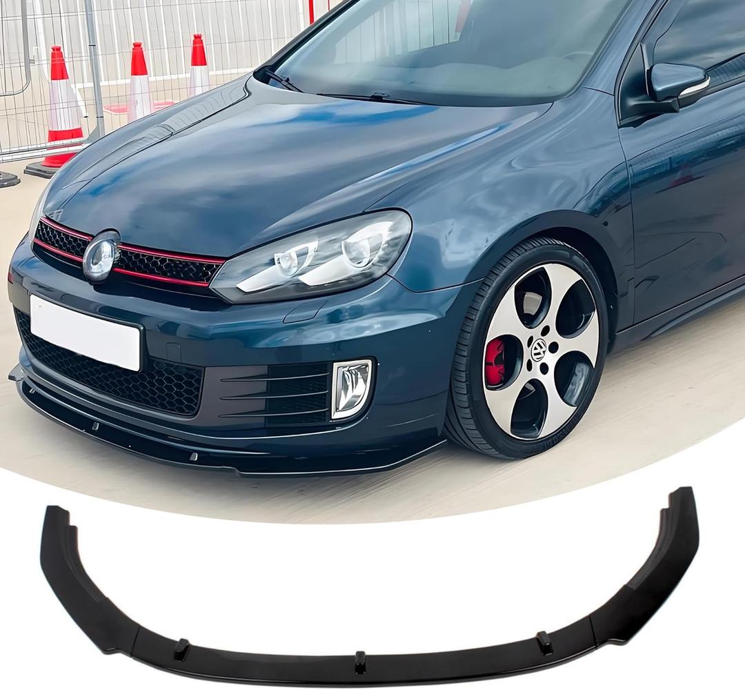 Front Bumper Lip Splitter Spoiler Compatible with Volkswagen VW GTI MK6 2010 2011 2012 2013 2014 Golf-GTI Accessories Air Chin Body Kit(Gloss Black)