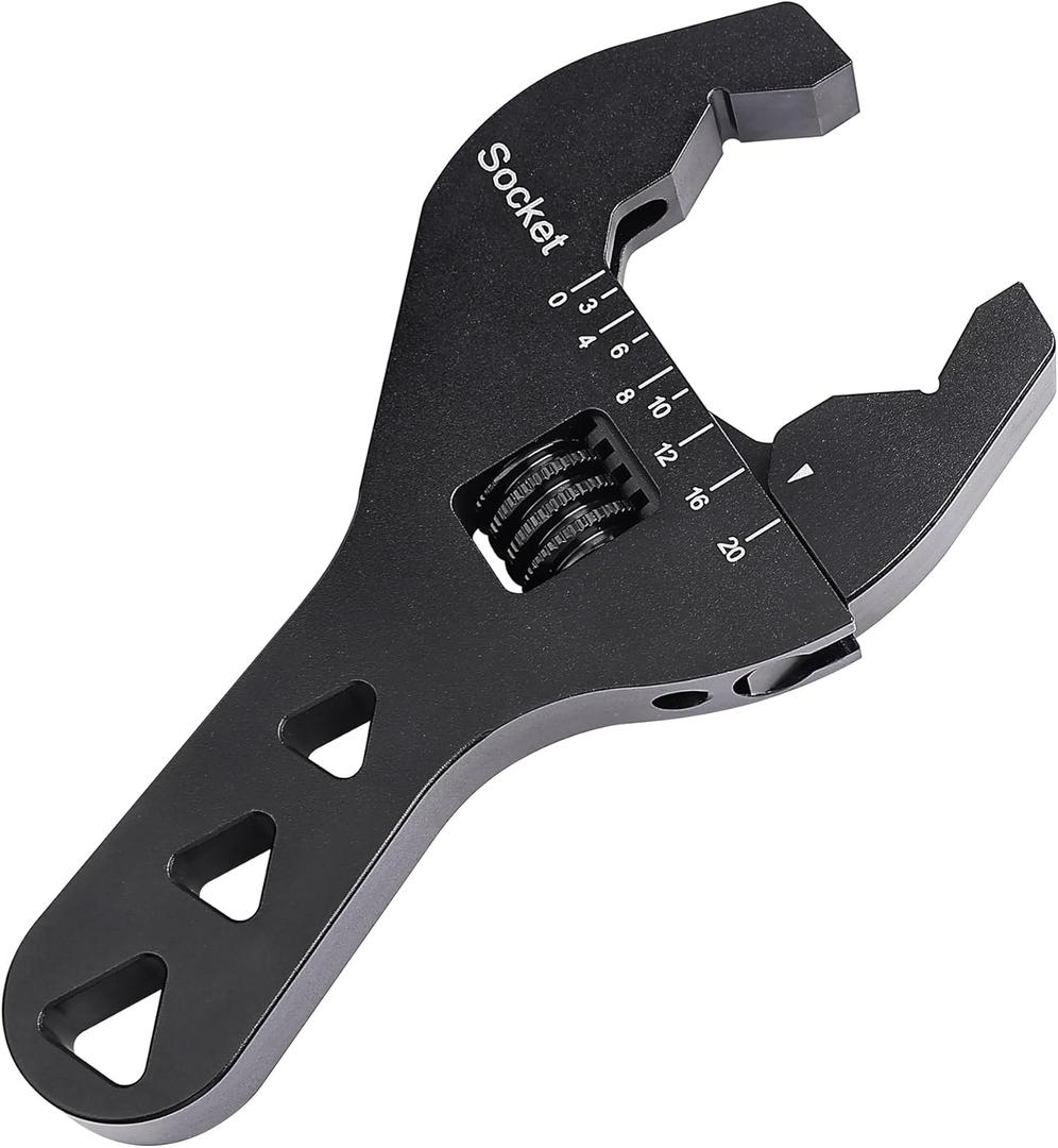 EVIL ENERGY AN Fitting Wrench, 3AN-20AN Adjustable AN Wrench Aluminum Hose Fitting Tool 6 Inch (Black) EVIL ENERGY AN Fitting Wrench, 3AN-20AN Adjustable AN Wrench Aluminum Hose Fitting Tool 6 Inch (Black)