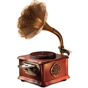 Wooden Phonograph Gramophone Turntable CD Player Stereo System Control 33/45 RPM FM AUX USB Ouput Bluetooth 4.2