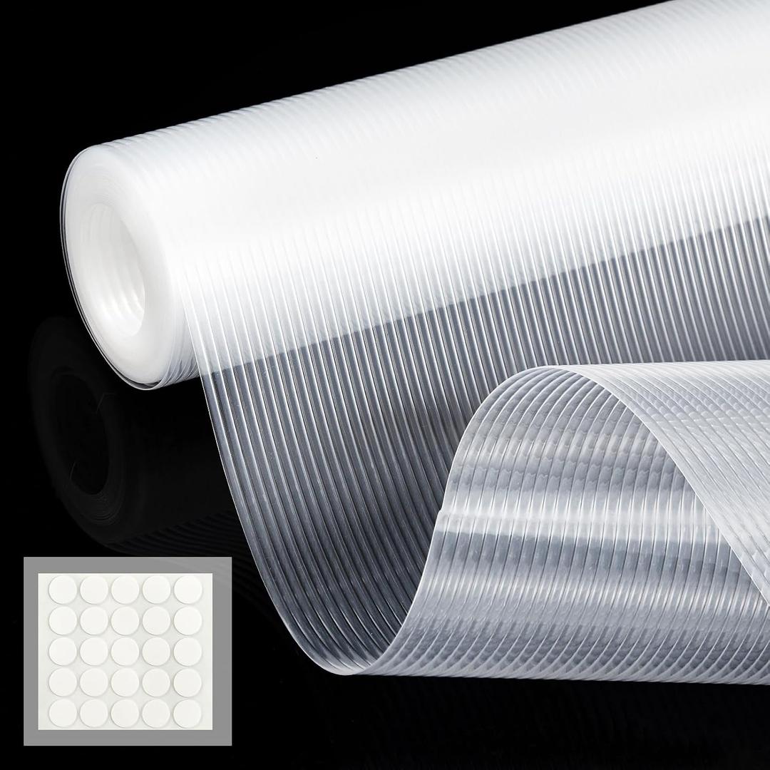 Shelf Liner Non Adhesive for Kitchen Cabinets,Non Slip Reeded Drawer Liner, 20"W x 240"L