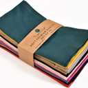 Fingercraft Multicolor Cloth Napkins - Set of 12 Pure Cotton Everyday Lunch Dinner Napkin - Holiday Birthday Party Gift - Soft Washable Absorbent Reusable Napkin Christmas Cloth Napkins Multi Pack