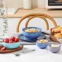 Selamica Ceramic Mini Bowls, 4 OZ Dipping Bowls, 3.5 Inch Gradient Blue Set of 6, Microwave & Dishwasher Safe