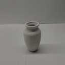 roro Handmade 7-Inch Rustic White Textured Ceramic Prunus Vase  Classic Decorative Flower Vase for Home, Office, or Wedding Centerpiece