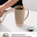 famiware Milkyway Coffee Mug, 20oz Large Coffee Mug, Ceramic Mug with Lid, Tea Cup with Handle for Latte, Tea, Cocoa, Milk, Home & Office, Cinnamon Brown