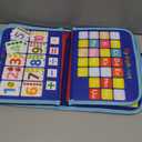 Toddler Busy Board Montessori Toys for 3 4 5 6Year Old, Preschool Learning Activities with Life Skills,ABC,123,Shape,Color,Animal,Weather,Toddler Travel ToysEducational Activity Developing Sensory (Blue)