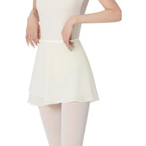 Dance Skirts for Women, Women Ballet Wrap Skirt with Adjustable Ties (Medium, Off-white)