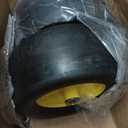 MaxAuto 11x4.00-5 Lawn Mower Tires, 11x4-5 wheel and tire, 11x4x5 Front Smooth Flat Free Tire Assembly Compatible with John Deere/Cub Cadet, 3.4"-5" Centered Hub 3/4" Bushings, Pack of 2