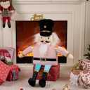 Lanpn Nutcracker Christmas Pillow Nutcracker Pillow Christmas Decoration Winter Throw Cushion for Sofa Living Room Bedroom Xmas Decor (23x31 inch, Pink)