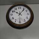 45MinST 12 Inch Indoor/Outdoor Retro Round Waterproof Wall Clock with Thermometer, Silent Non-Ticking Battery Operated Quality Quartz Wall Clock Home/Patio Decor(Bronze)