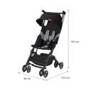 gb Pockit+ All-Terrain, Ultra Compact Lightweight Travel Stroller with Canopy and Reclining Seat in Velvet Black