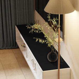 Zinkooat Leather Table Pad,1.8mm Thick,40x66 Inch,Dining Table Pad,Table Pads for Dining Room Table Rectangular,Table Protector for Dining Room Table,Table Top Protector(Black+Black,40x66)