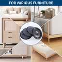 Ezprotekt 1 5/8" Round Carpet Bottom Furniture Caster Cups, 16 Pcs Reusable Furniture Coasters, Felt Furniture Sliders Pads to Protect Hardwood, Tile or Carpetd Floors from Scratches (Brown/Gray)