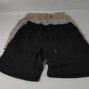 Riyiper 3 Pack Men's Bermuda Athletic Shorts Cotton Casual High Waist Shorts with Pockets Drawstring Knee Length Shorts Medium