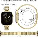 Slim Stainless Bands Compatible with Apple Watch Band 38mm 40mm 41mm 42mm 44mm 45mm 46mm 49mm, Women Men Business Watch Straps Metal Link Bracelet for iWatch Series 11/10/9/8/7/6/5/4/3/2/1/Ultra/SE