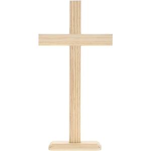 Juvale 2 Pack Wood Crosses for Crafts and Table Displays, Wooden Cross (7.9 x 15.5 In) - Tabletop Crosses
