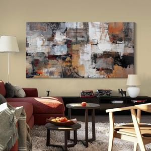 Abstract Canvas Wall Art - Modern Minimalist Wall Painting - Brown Decorations - Framed Wall Art for Bedroom, Office - Artwork Wall Decor - Brown Bedroom Wall Decor Above BedAbstract Canvas Wall Art 2448IN (48L" x 24W")