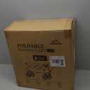 Big Rubber Wheels Beach Wagon Cart Foldable, 9x3 All-Terrain Wheels, Heavy Duty Collapsible Utility Wagon with 330lbs Capacity, Compact Storage, Easy Transport for Sand Camping Sports, Black (Medium)