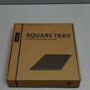 Travertine Decorative Tray, 7.8in Marble Scallop Edge Tray, Square Bathroom Trays for Jewelry Perfume, Vanity, Coffee Table, Beige Stone Trinket Dish for Woman, Dresser Dcor Gift (Romano)