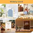 Gold Frames 8X10 Double-Sided Gold Picture Frames Tabletop Acrylic Sign Holder for Wedding Table Number Holder Menu Holder Flyer holder Diaplay Stand with Removable Dot Stickers -3 Pack