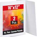 Mr. Pen- Canvas Panels, 2 Pack, 12x16 Inches, Triple Primed for Oil & Acrylic Paints, Canvas Boards for Painting, Painting, Blank Canvas for Painting, 3mm Thickness