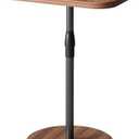 IRCPEN Adjustable End Table, Small Tray Side Table, Drink Table for Small Spaces, Pedestal Nightstand for Living Room, Bedroom, Sofa Couch, Rustic Brown ET-009BR