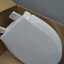 Angol Shiold Round Toilet Seat Soft Close & Quick Release White Plastic | PP Material Rust-Proof, Universal Fit for Round Toilet Lid Replacement(16.5",Modern)