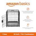 Amazon Basics - Durable, Foldable Metal Wire Dog Crate with Tray, Single Door, 30 x 19 x 21 in, Black