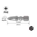 VESSEL - Imp Ball Torsion Bits Ph2X30 15Pc (Tictac) (IBPH230P15T)