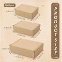 Qilery 100 Pcs Small Shipping Boxes Assorted Sizes,6x4x2", 7x5x2", 9x6x3" | Mailer Boxes for Small Business Mailing Packing Moving, Brown 3-ply E-flute Corrugated Cardboard, Tuck Top Self-lock