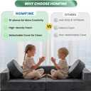 HOMFINE 16PCS Modular Kids Play Couch Set, Sectional Sofa for Playroom, 14.7"x32.4"x55.1"