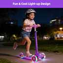 KORIMEFA Scooter for Kids Ages 3-8 with Light-Up Wheels & Deck, 3-Wheel Toddler Scooter with Adjustable Height, Anti-Slip Deck, Lean-to-Steer