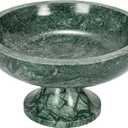 Bloomingville Marble Footed Pedestal Bowl, Green