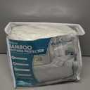 PlushDeluxe Premium Bamboo Mattress Protector  Queen Size, Waterproof, & Ultra Soft Breathable Noiseless Washable Bed Mattress Cover for Comfort & Protection - White