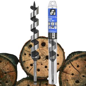 SOMADA 1-Inch x 10-Inch Auger Drill Bit for Wood, Quick Change Hex Shank 3/8-Inch One Piece, Ship Auger Long Drill Bit for Soft and Hard Wood, Plastic, Drywall and Composite Materials