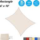 ASTEROUTDOOR Sun Shade Sail Rectangle 6' x 10' UV Block Canopy for Patio Backyard Lawn Garden Outdoor Activities, Cream