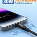 AGVEE 2 Pack 3ft Coiled Short USB-C to Lightning Charging Cable [MFI Certified] 30W PD Fast Charger Cord in Car for iPhone 14/13/12/11/XS/8/7/6/5 CarPlay, iPad, iPod, Black
