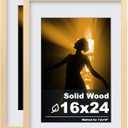 Egofine 16x24 Picture Frame Set of 2 Made of Solid Wood Covered by Plexiglass, Table Top Display and Wall Mounting Photo Frame, Natural Wood