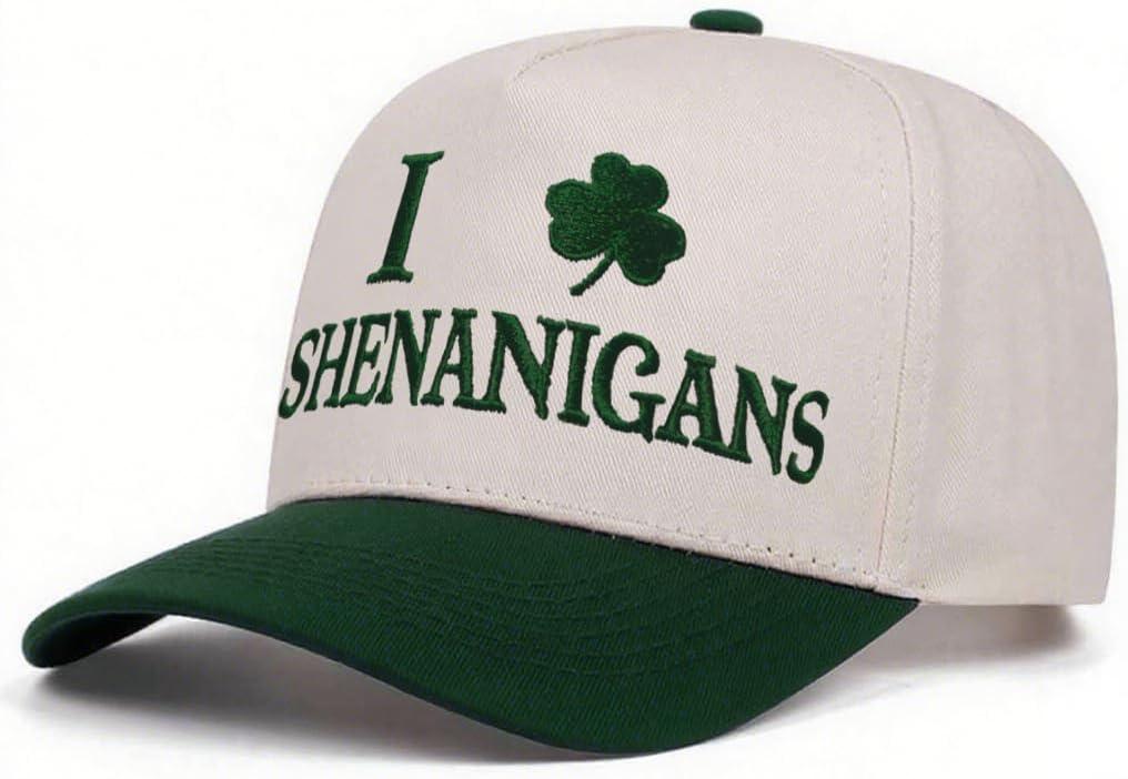 St Patricks Day Hat Green Trucker Hat Funny Irish Shamrock Hats Lucky Clover St. Pattys Hat Saint Patrick Accessories