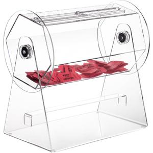 Acrylic Raffle Drum, Transparent Raffle Ticket Spinner Box, Clear Ticket Box for Bingo, Lottery Games, Balls