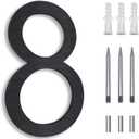 8 Inch Floating House Numbers, Address Numbers for Outside, Metal Black Large Modern House Numbers, Door Numbers for Mount Aluminum Black Number 8