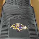 FANMATS 8755 Baltimore Ravens 2-Piece Heavy Duty Vinyl Car Mat Set, Front Row Floor Mats, All Weather Protection, Universal Fit, Deep Resevoir Design