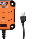 Klein Tools 29601 Magnetic Power Strip with Surge Protector, Extension Cord, 4 Outlets, 3 USB Ports & 32933 Impact Driver, 7-in-1 Impact Flip Socket Set, 6 Hex Driver Sizes