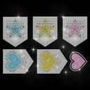 MAYJOYDIY Star Pocket Rhinestone Iron on Hotfix Transfer Heart Pocket Heat Transfer Sticker Pentagram Shape Bling Clothing Decoration Applique for Shirt Bag Hat Jeans Shoes Clothes DIY Crafts
