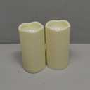 CANDLE CHOICE Waterproof Outdoor Battery Operated Flameless Candles with Timer Flickering Plastic Resin Electric LED Pillar Lights for Lantern Patio Garden Wedding Party Decorations 3x6 Inches 2 Pack (Cream White)