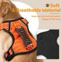 No Pull Dog Harness with 2 Leash Clips, Reflective Adjustable Soft Padded Vest with Handle, Breathable Oxford No Choke Pet Vest for Puppy, Orange,XS