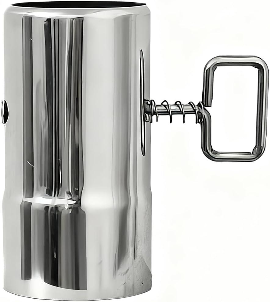 2.36" Stove Pipe with Damper Stainless Steel Thicken Control Chimney Pipe for Wood Stove Venting Length 4.3"