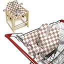 Padded Shopping Cart Cover for Baby Boy & Girl, High Chair Cover for Restaurant Seat, Machine Washable Infant Toddler Buggy Seat Cover (Checkered)