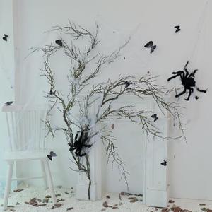 190cm/74.8inch Artificial Creepy Flexible Tree Branches Faux Grape Vines Garland Twigs with Moss Wood Craft for Halloween Door Wall Hanging Haunted Mansion Theme Outdoor Mantel Yules Decoration (2)